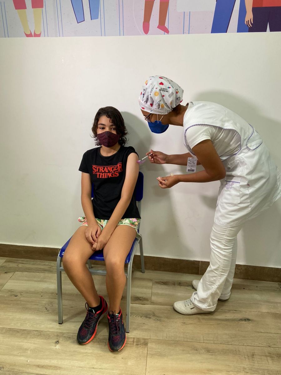 Mariana, com apenas 11 anos, destacou a importância da vacinação I Foto: GABRIELE LEÃO